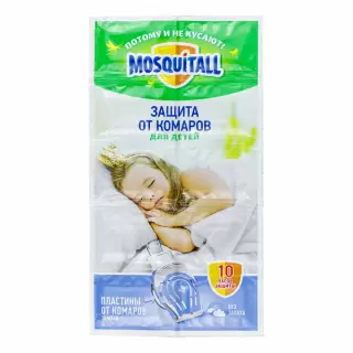 Mosquitall (Москитол) "Нежная защита" пластины от комаров (без запаха) (для детей), 10 шт